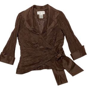 Victor Costa Wrap Double Lapel Collar Surplice Jacket Size 12